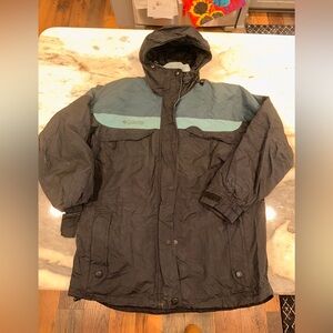 Vintage Columbia‎ Black and Teal Full Zip Ski Jacket Lined Size Medium